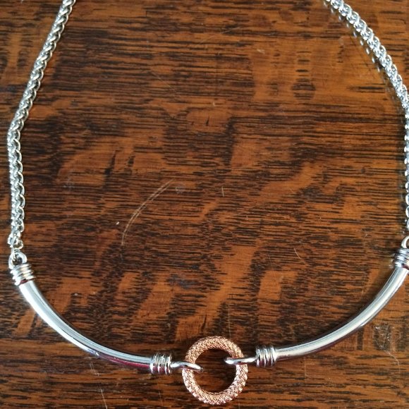 Lia Sophia Necklace with Pink/Rose Gold Pendant - Picture 1 of 4
